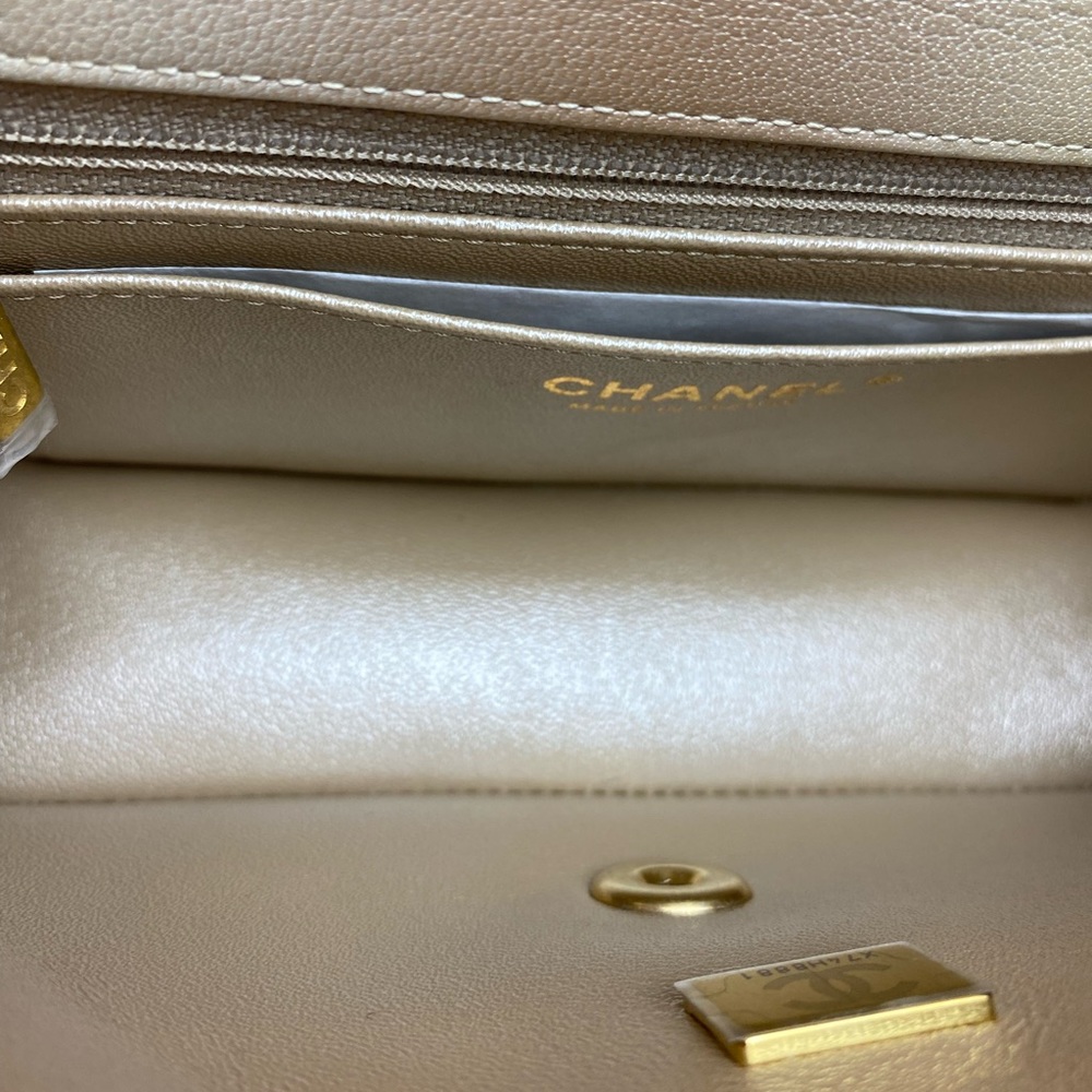 FULL SET - CHANEL Mini Classic Handbag (Ombre Beige / Golden with Gold HW - 22C) - Picture 8 of 15